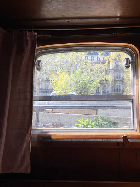 View from the lower deck sitting area on the Bateau de Johanna de Paris (©Deborah Clague, 2019).
