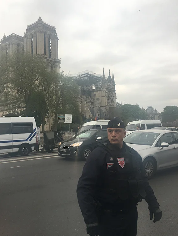 The day after the fire at Notre-Dame Cathedral, Paris (©Deborah Clague, 2019).