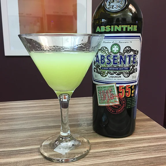 Absinthe from France (55% alcohol content)(©Deborah Clague, 2019).