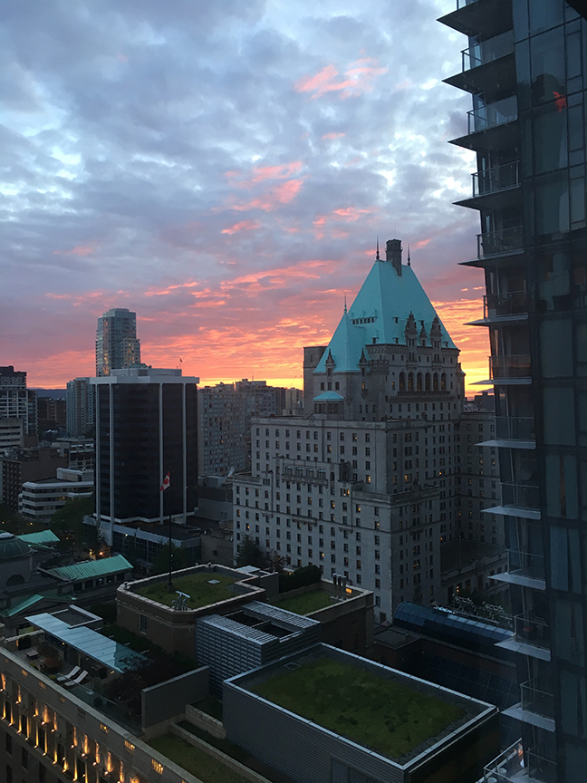 View from the 21st floor, Four Seasons Vancouver (©Deborah Clague, 2019).