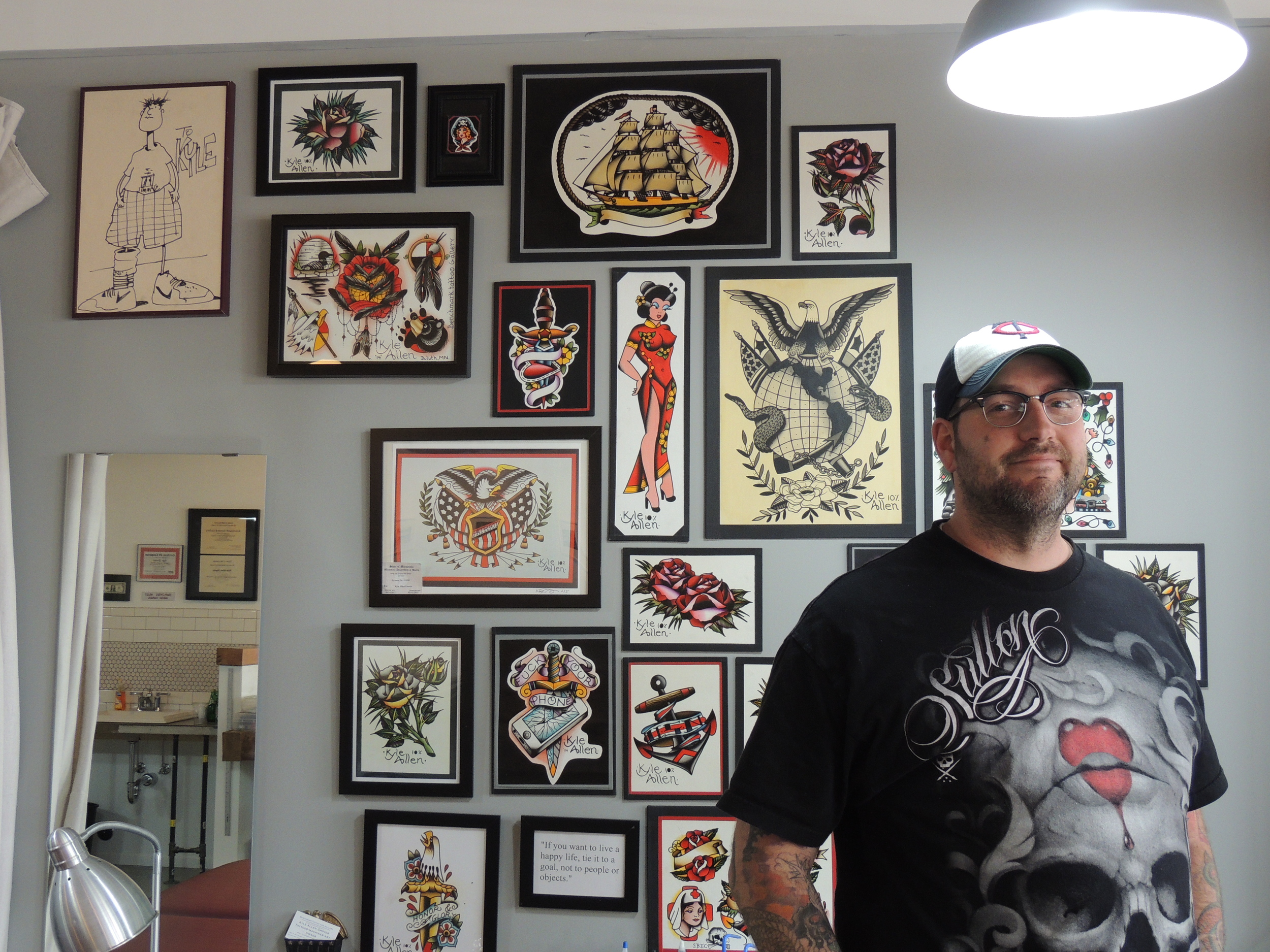 Kyle Grover, owner and lead tattoo artist of Benchmark Tattoo and Art Gallery in Duluth.