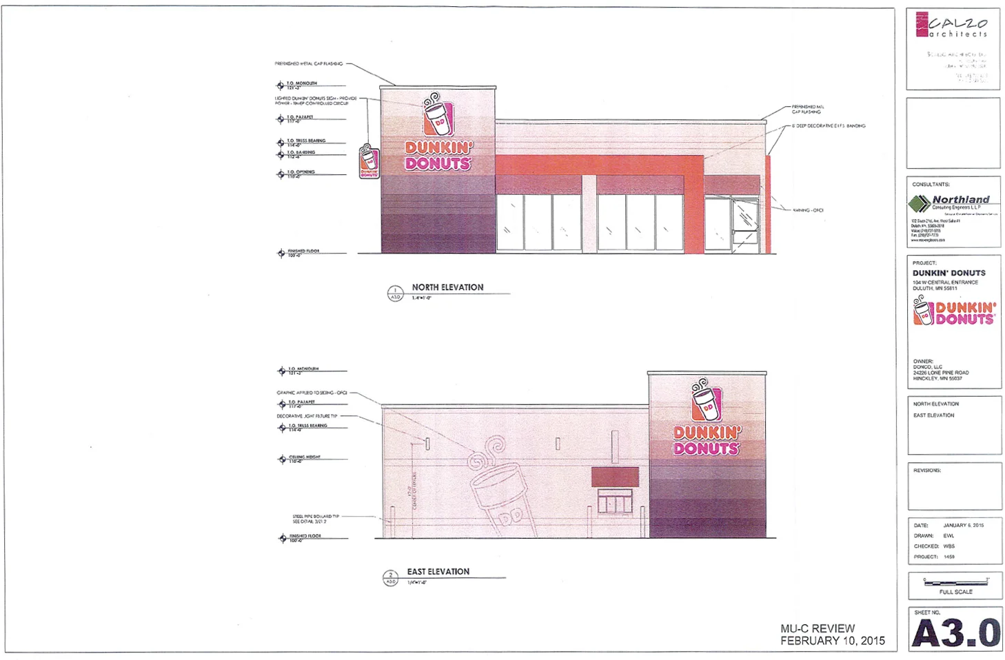 North and South elevations