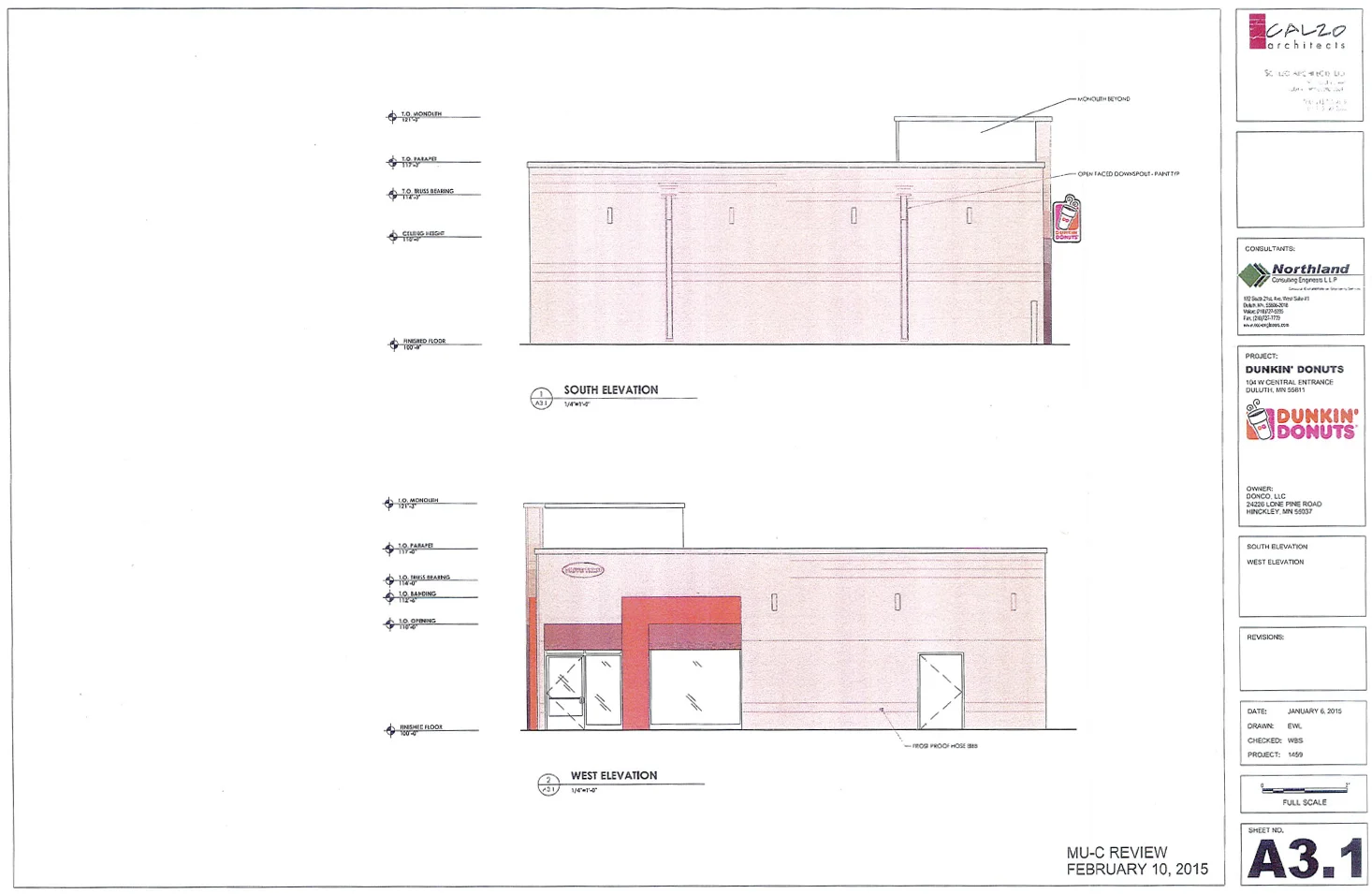 East and West elevations