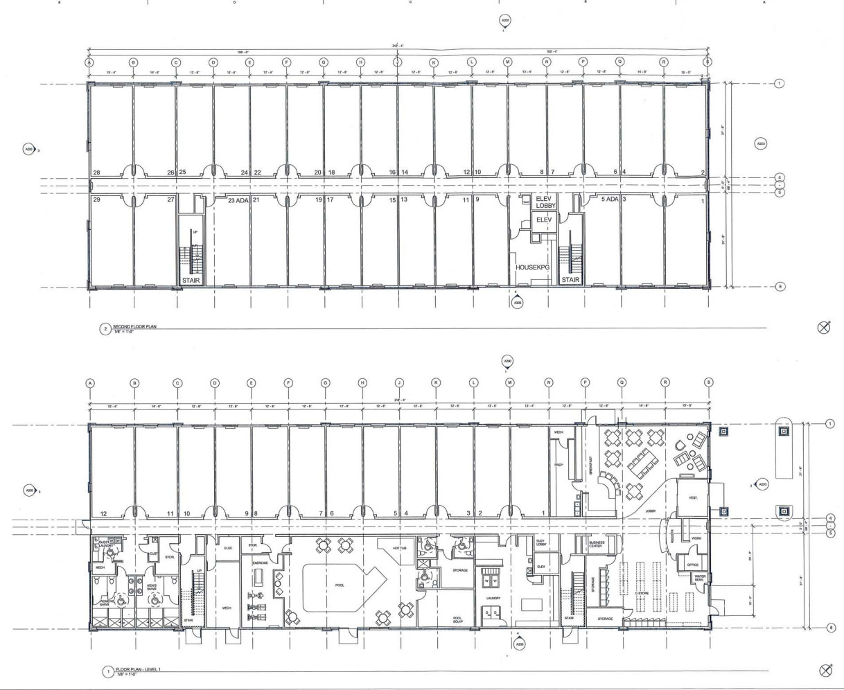 Floor plans for the new hotel.