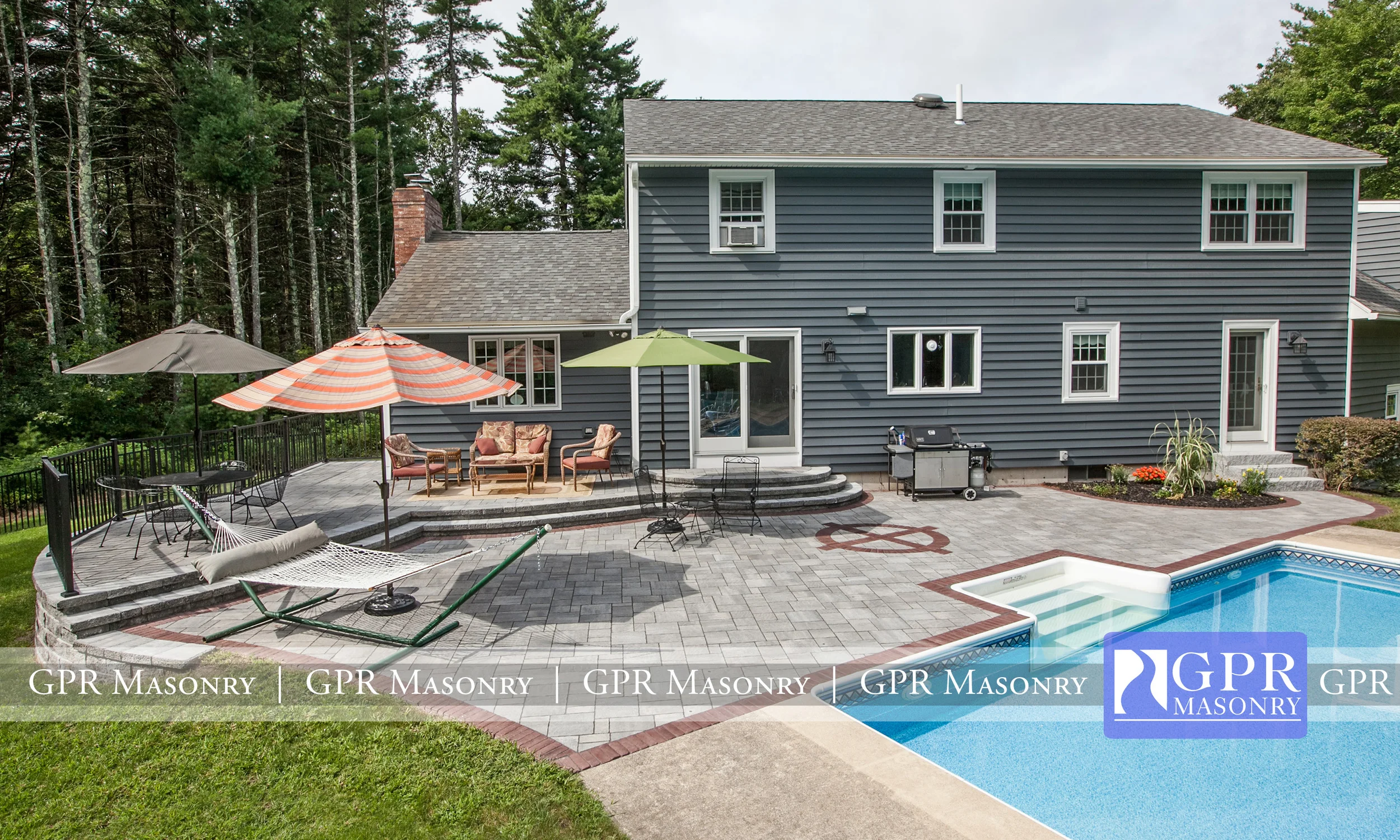 Patio with brick edging, Bedford NH