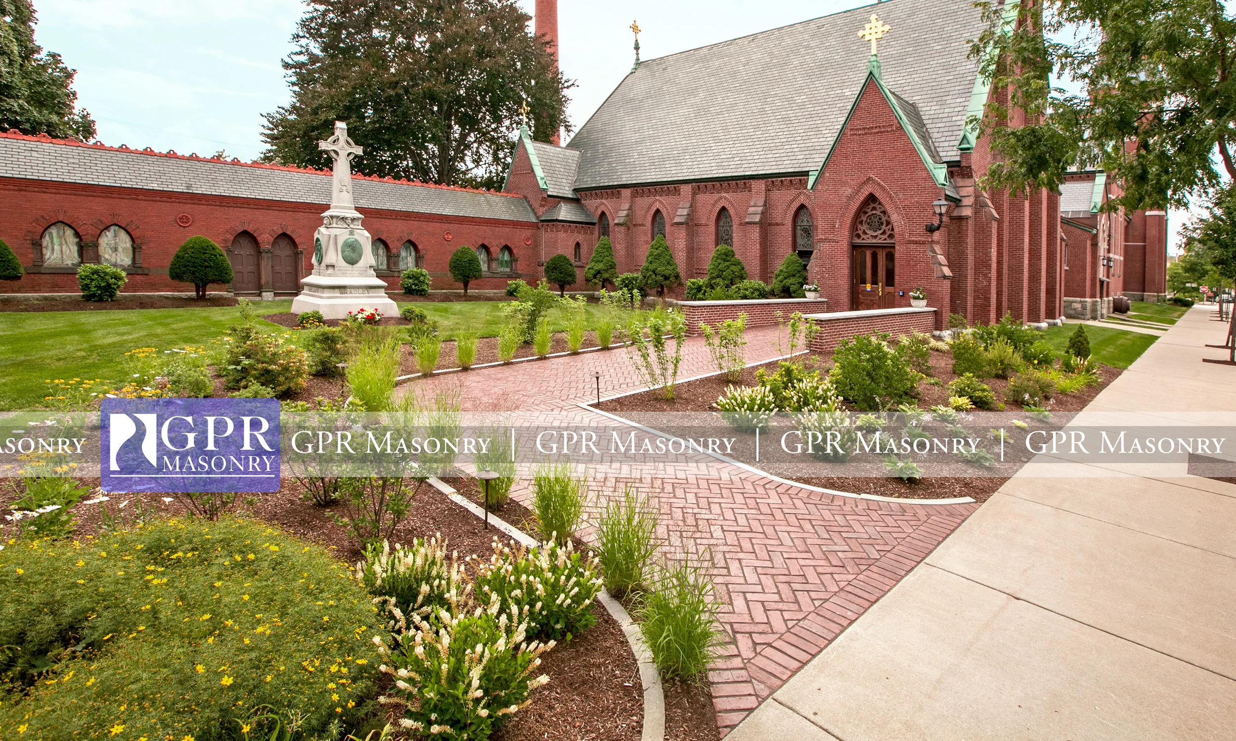 Brick walkway in Manchester, NH