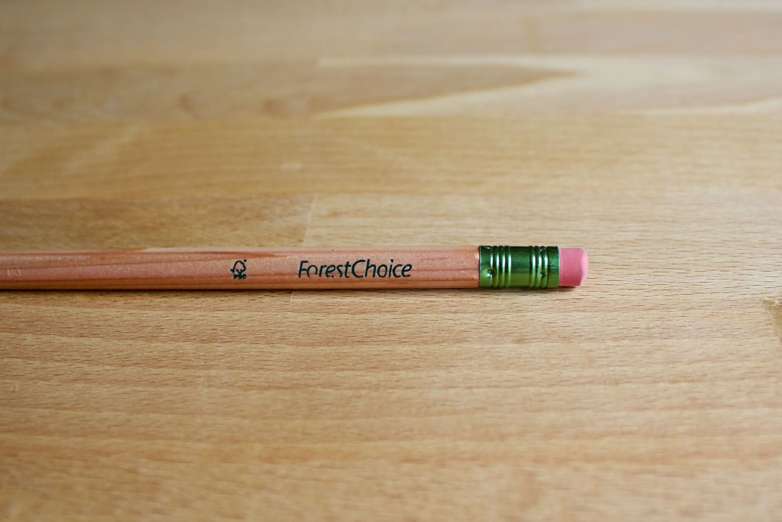 Green ferrule, green writing and a pink rubber (stop sniggering)
