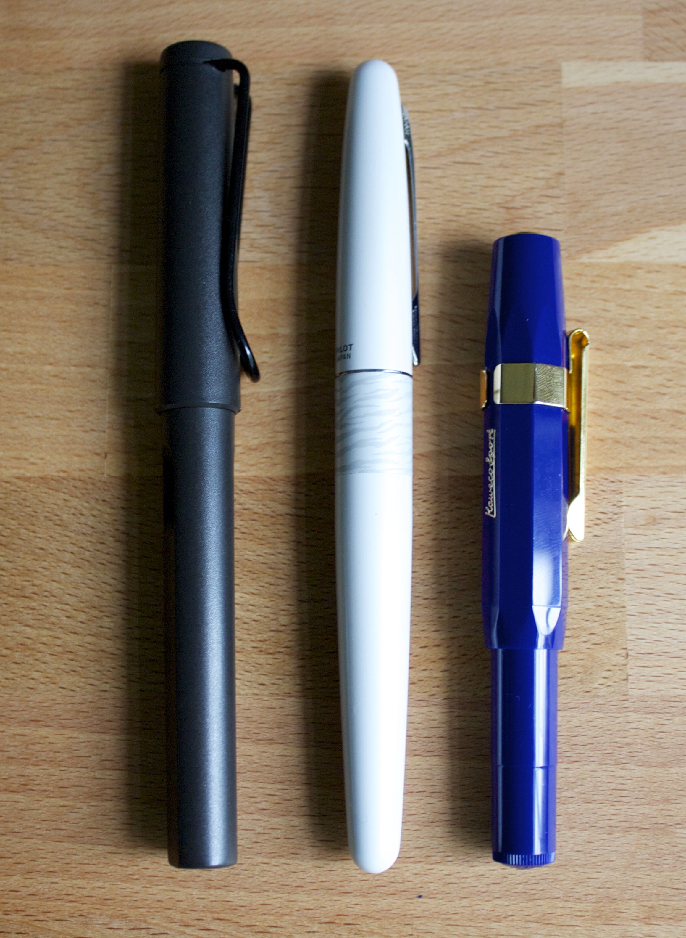 Lamy Safari, Pilot MR, Kaweco Classic Sport - for scale 