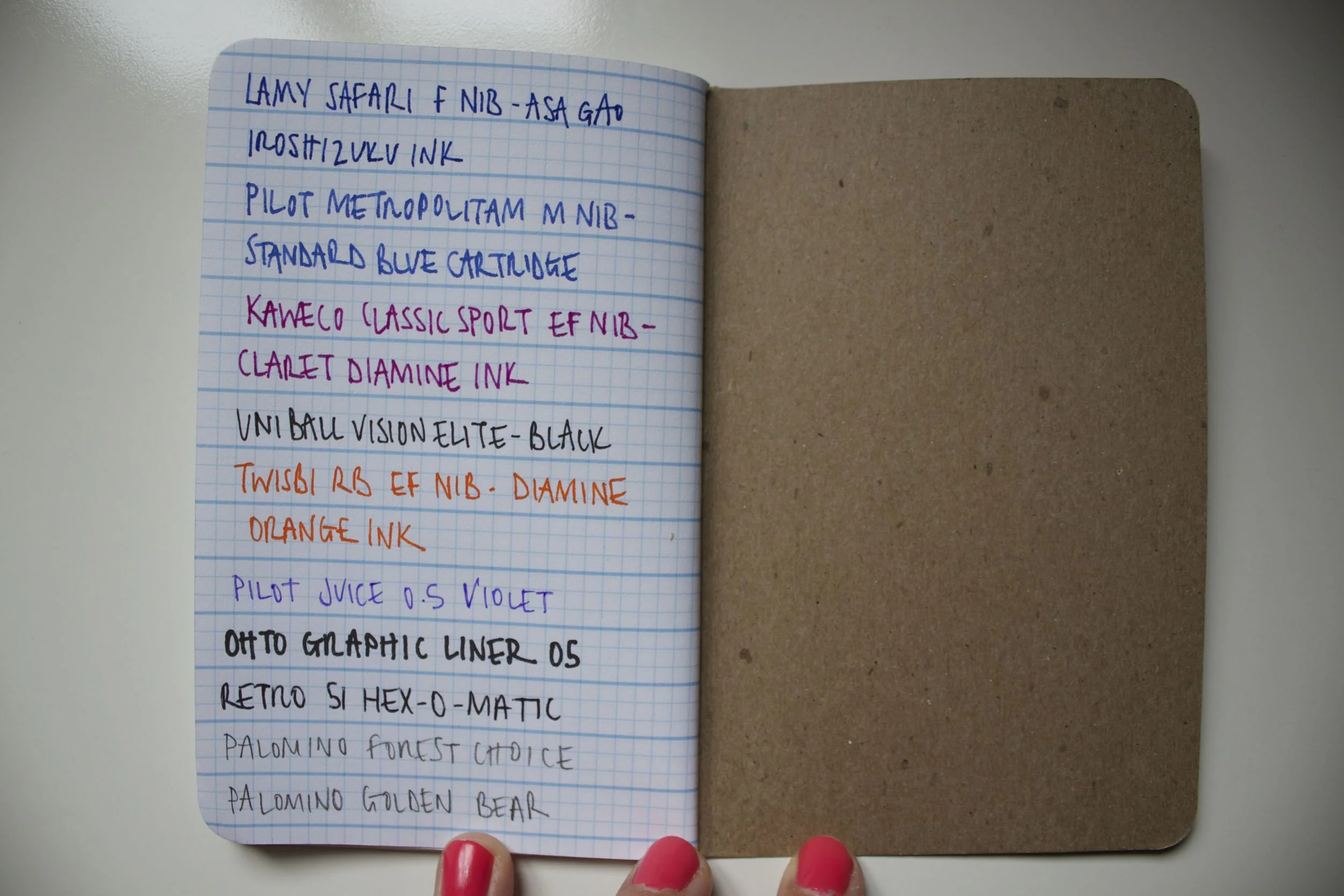 Ink test with a variety of different pens 