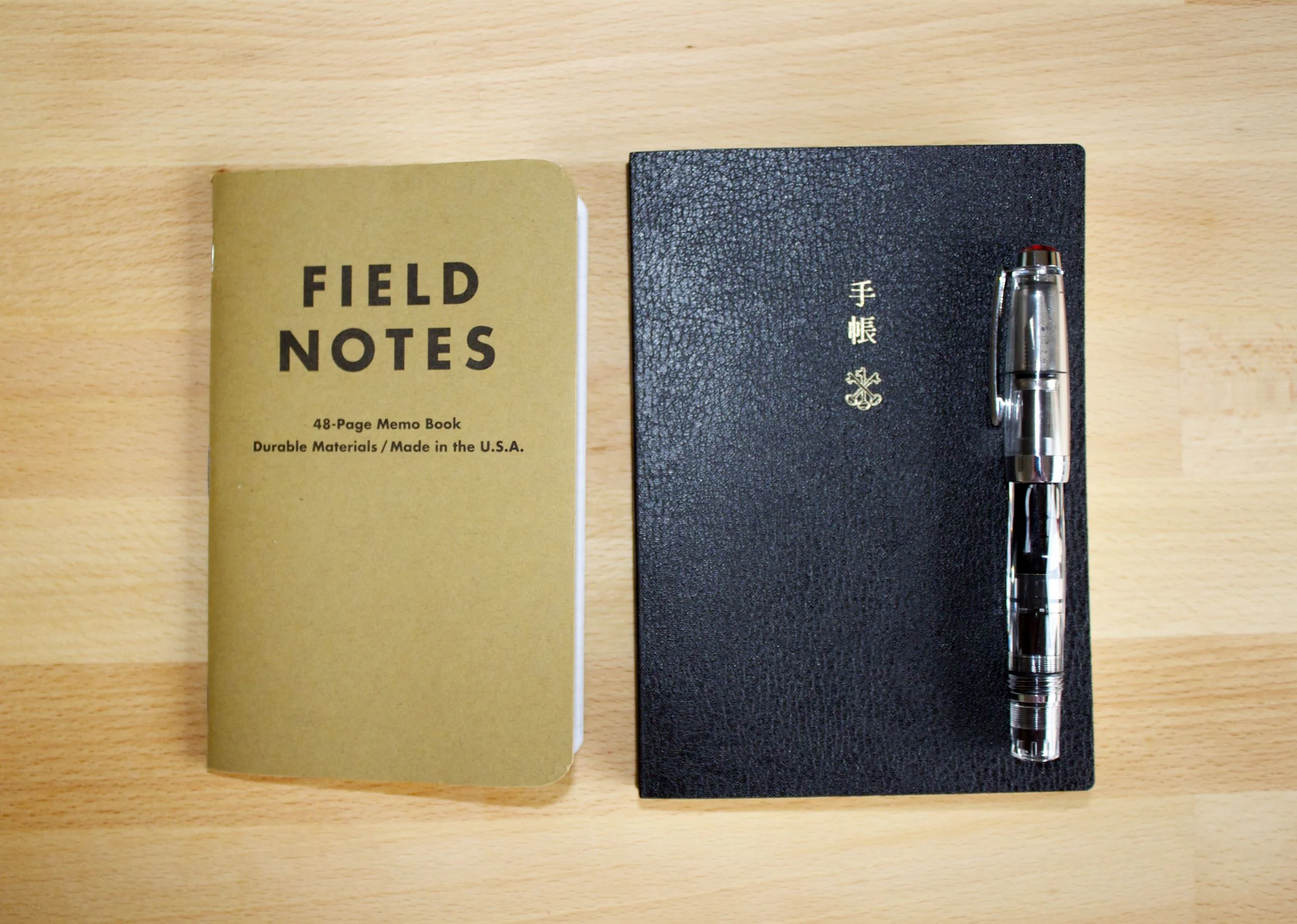 Size comparison against Field Notes and a TWSBI Mini