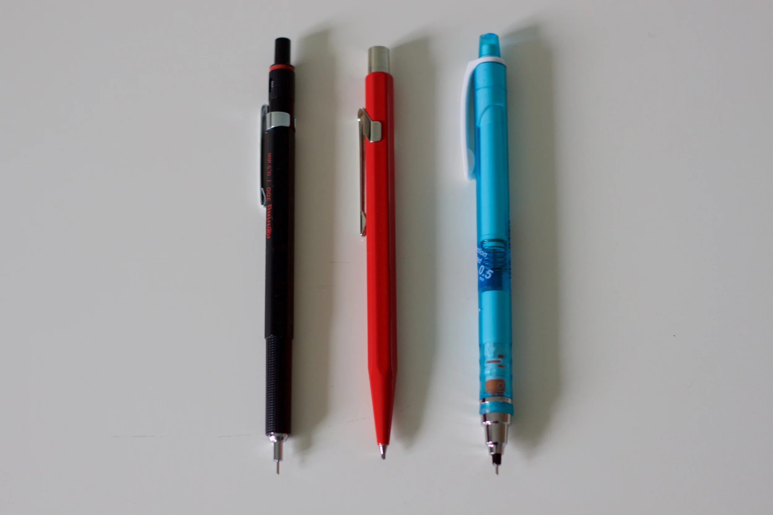 Rotring 300, Caran d'Ache and the Kuru-toga