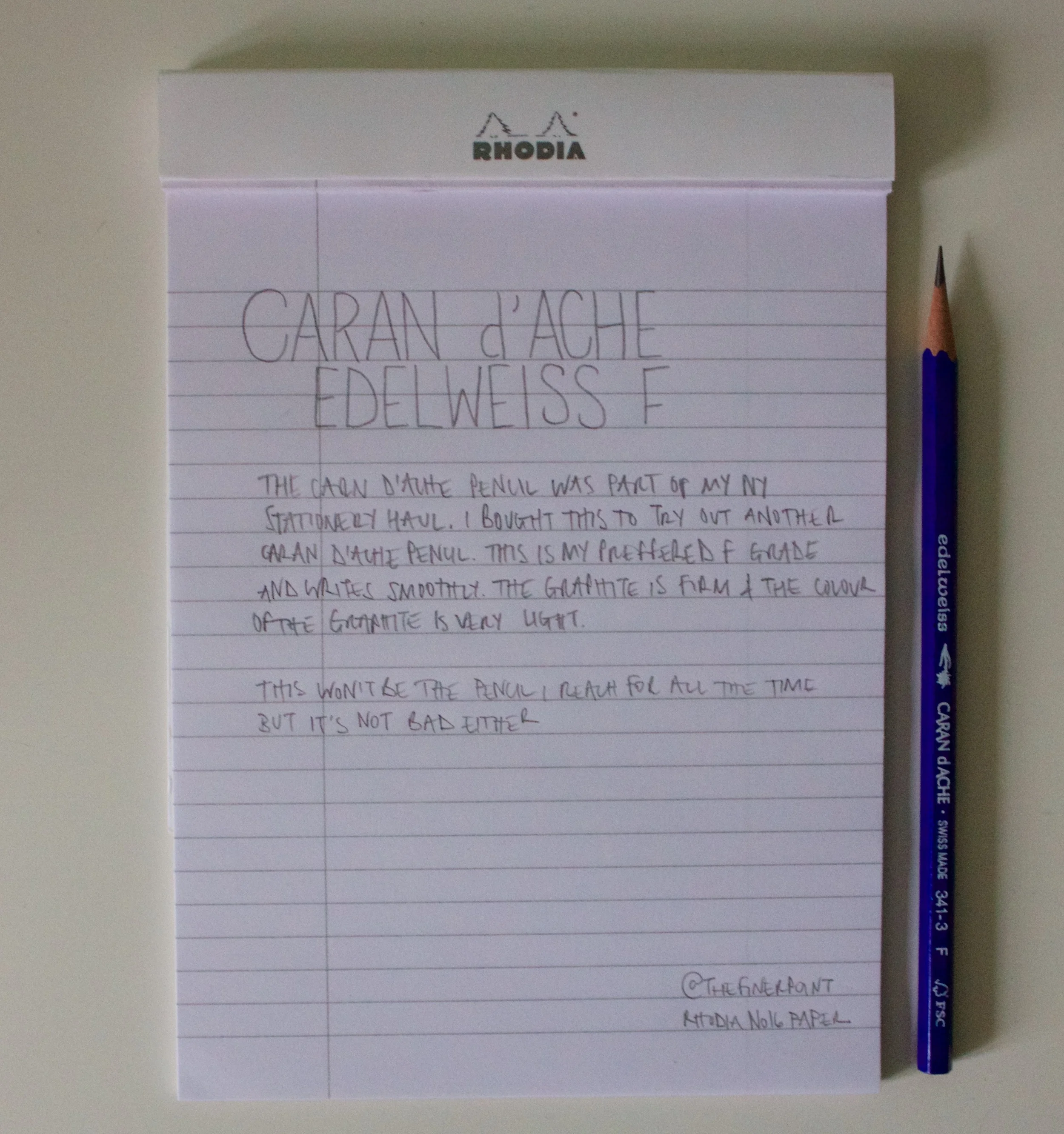 Hand written edelweiss review