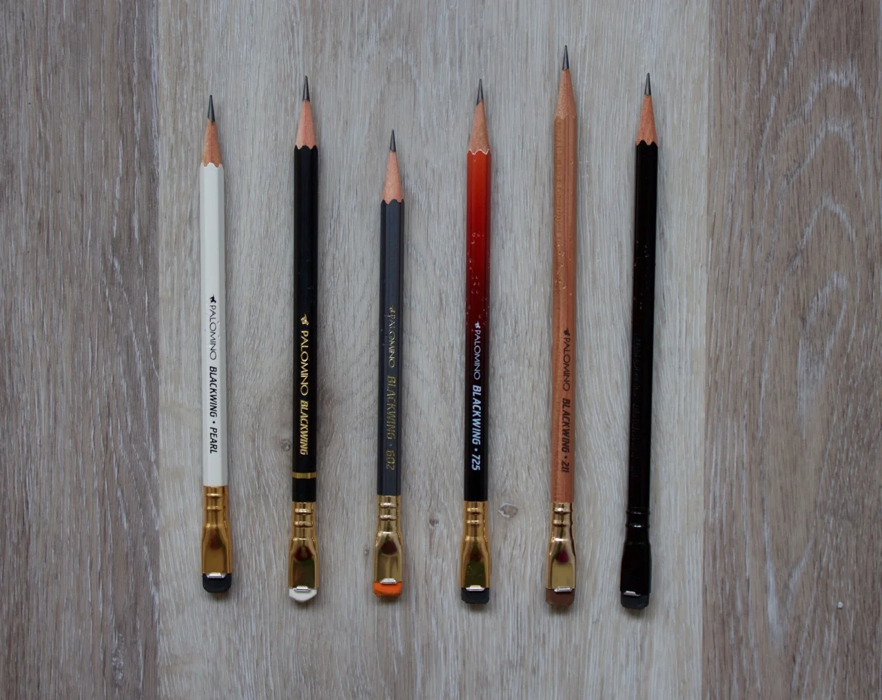 My Blackwing line-up - the Pearl, MMX, 602, 725, 211 and the 24