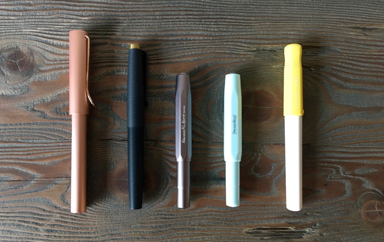 Lamy LX, Tacticle Turn Gist, Kaweco AL Sport, Kaweco Skyline Sport and the Pilot Kakuno