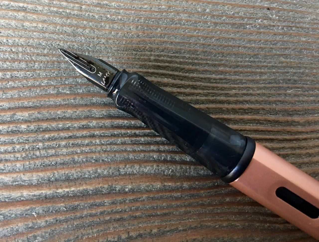 The sleek black nib
