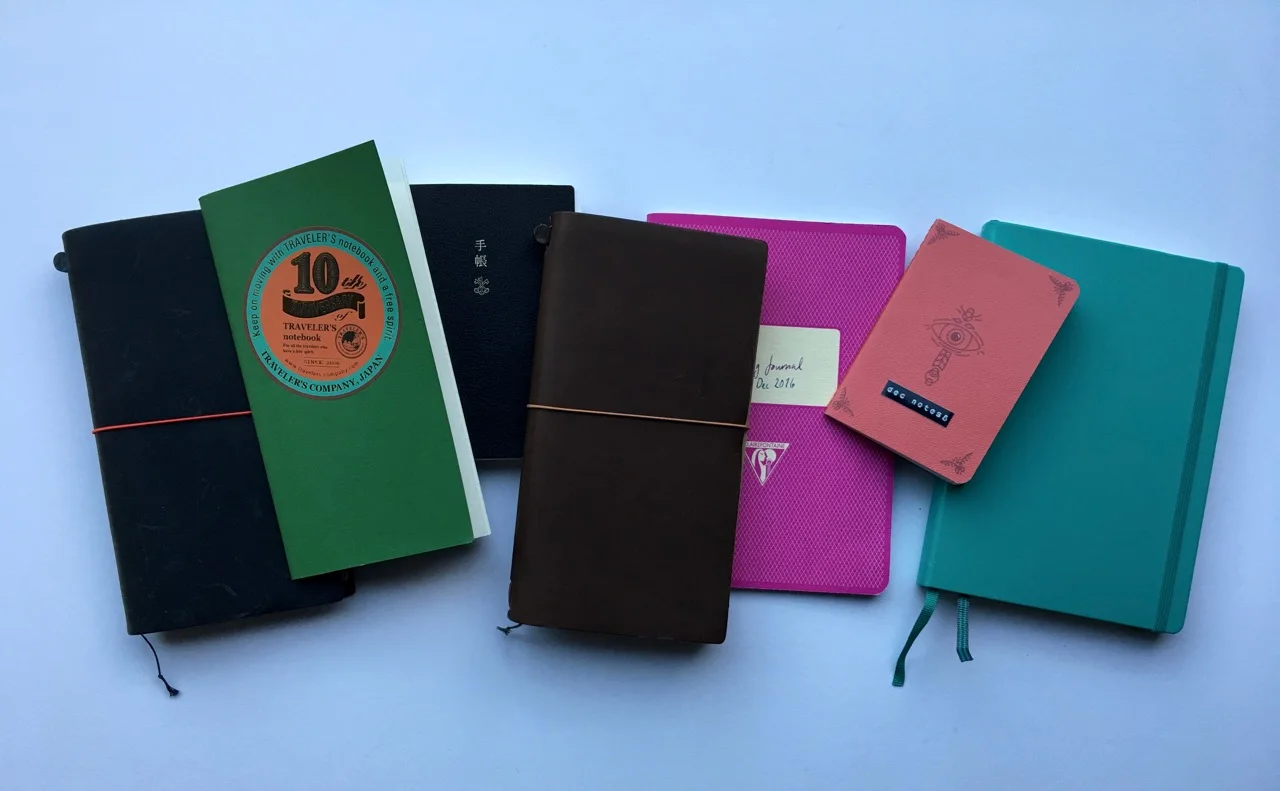 My 2016 collection of in use notebooks