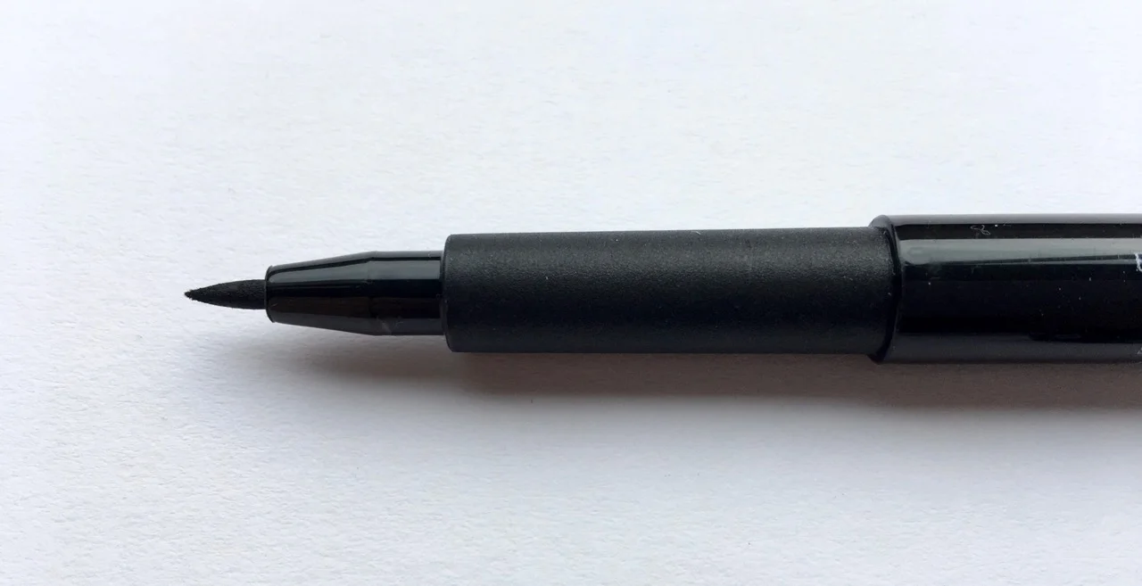 Faber-Castell B pen. The tip is quite brush like