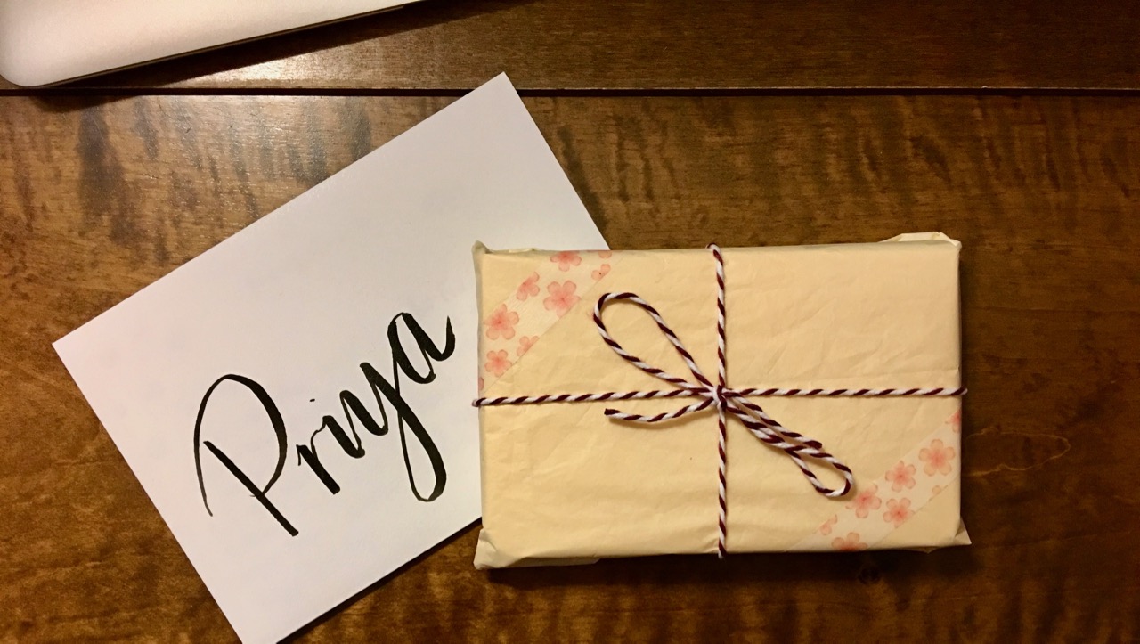 A note and a small gift