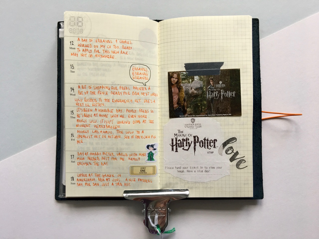 A week of Kin-Mokusei in my Travelers Notebook