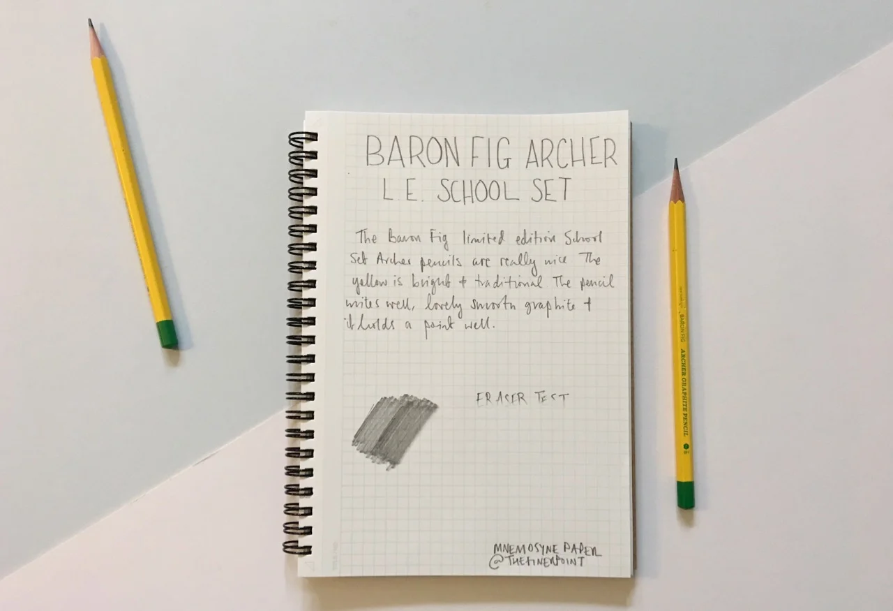 Writing sample of the Archer pencils. 