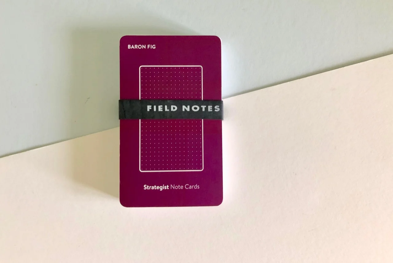 Keeping all the note cards together has been a slight challenge, but nothing the Band of Rubber can’t fix.