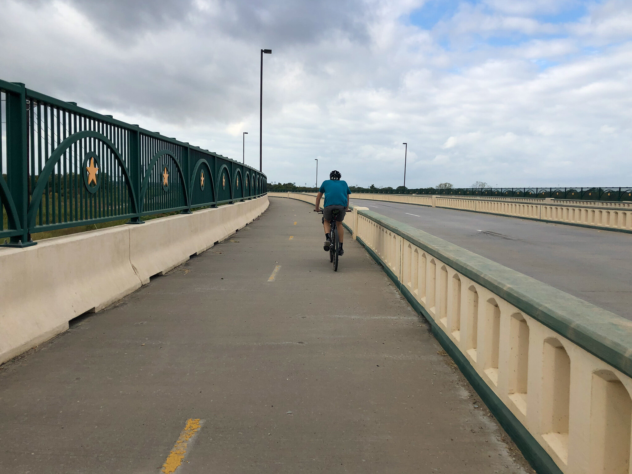  Protected bike lane along Hunter Ferrel Rd, Grand Prairie.  