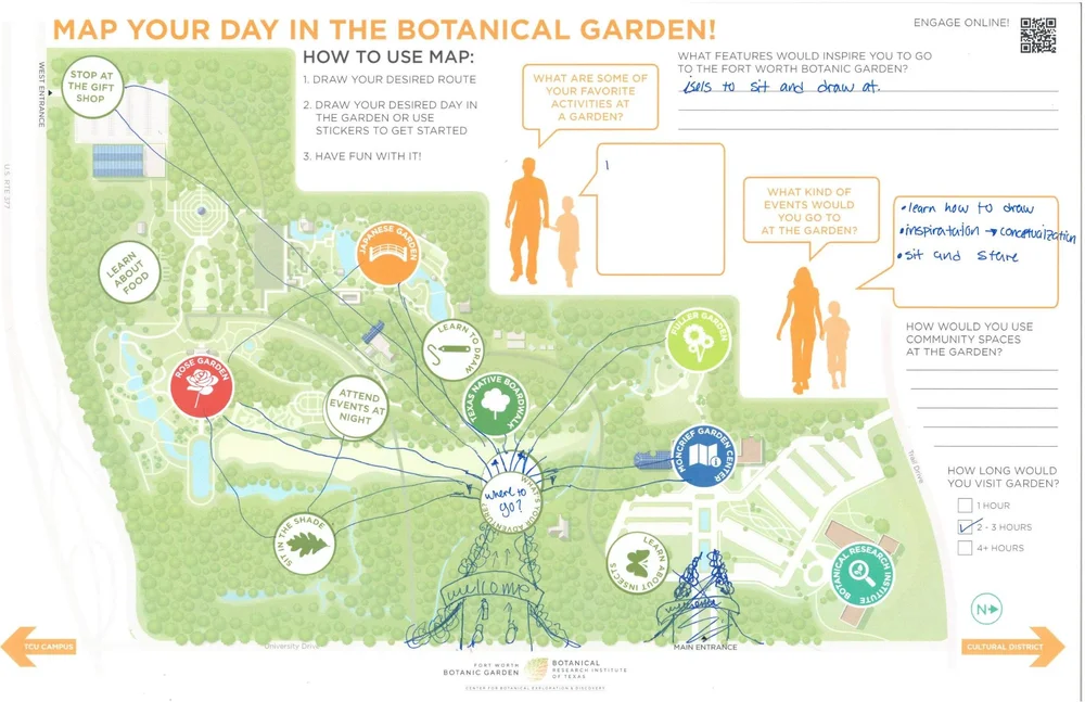  The Fort Worth Botanic Garden engagement process allowed community members from all over the City of Fort Worth to participate in the design process and unexpected discoveries were made. 