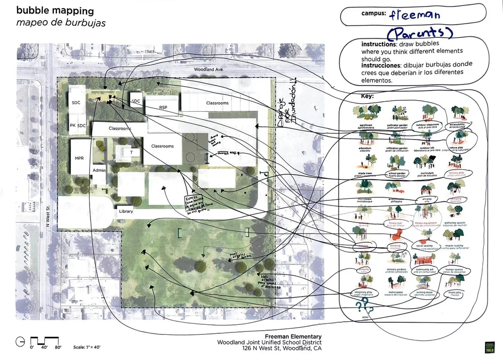  An example of a design a group of parents proposed for their kids’ school. Their feedback led to a playground focused on sensory and accessibility. 