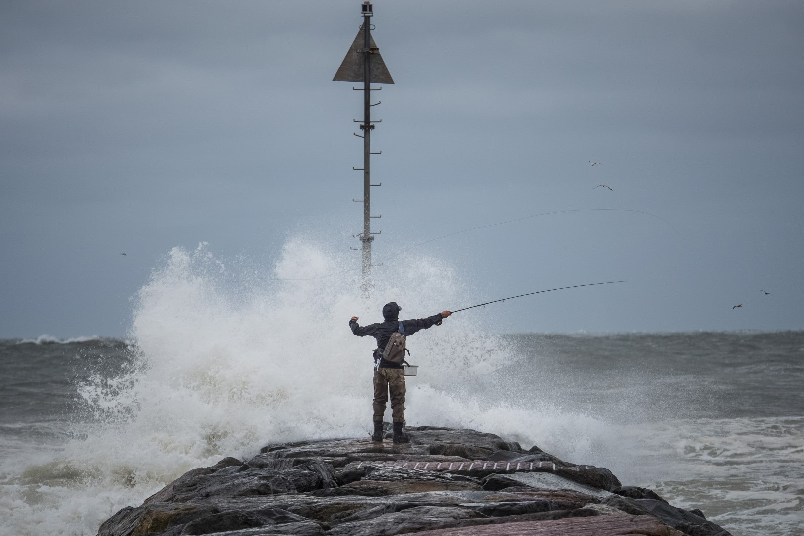 Nor'easter fly fishing, Long Island, New York