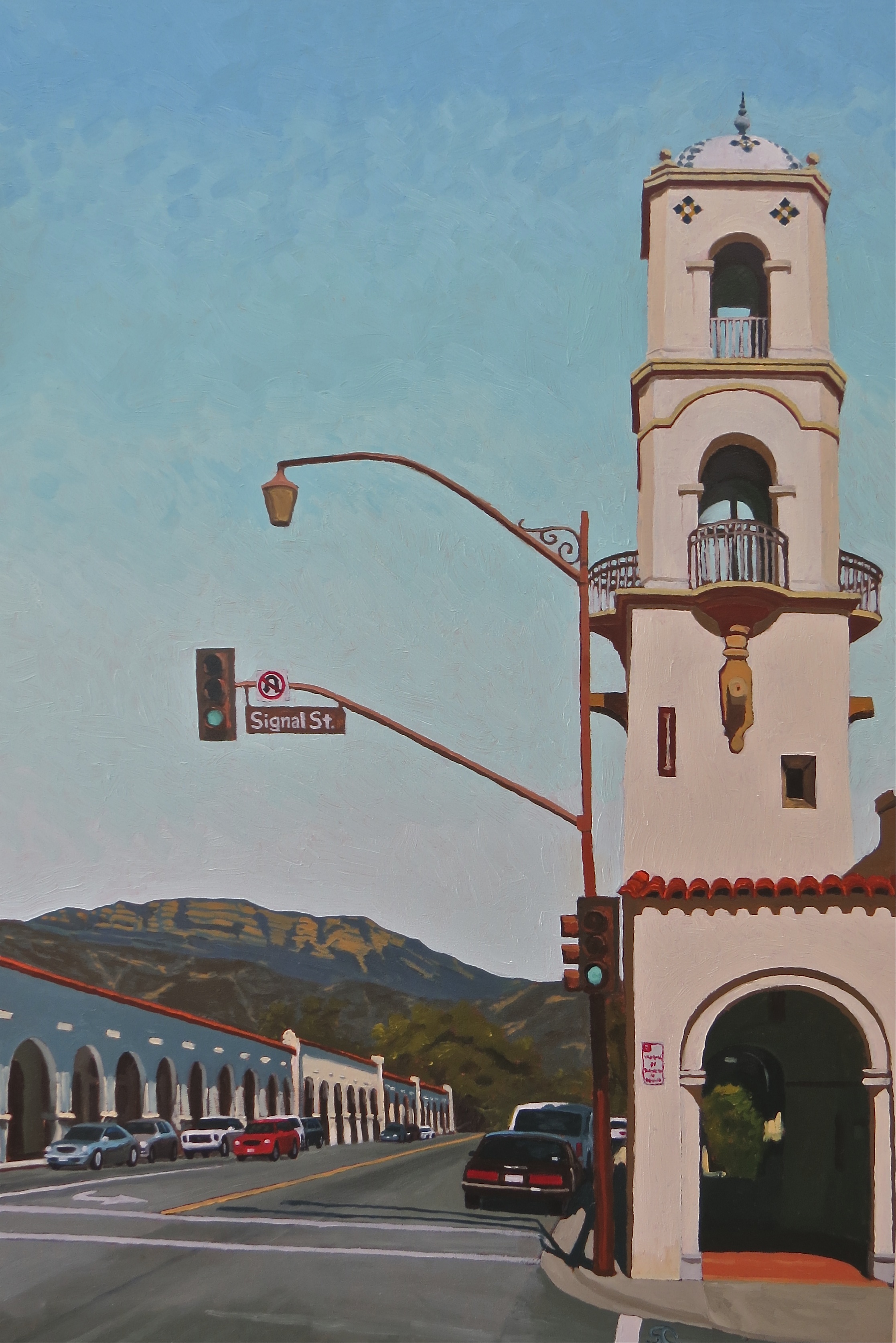 "Signal Street, Ojai" oil on birch panel 24 x 36