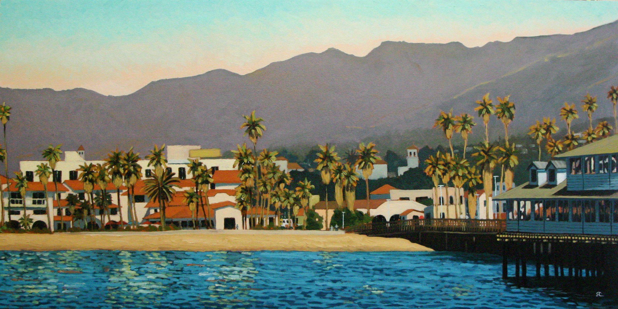 "From Stearns Wharf" oil on canvas 24 x 48 sold