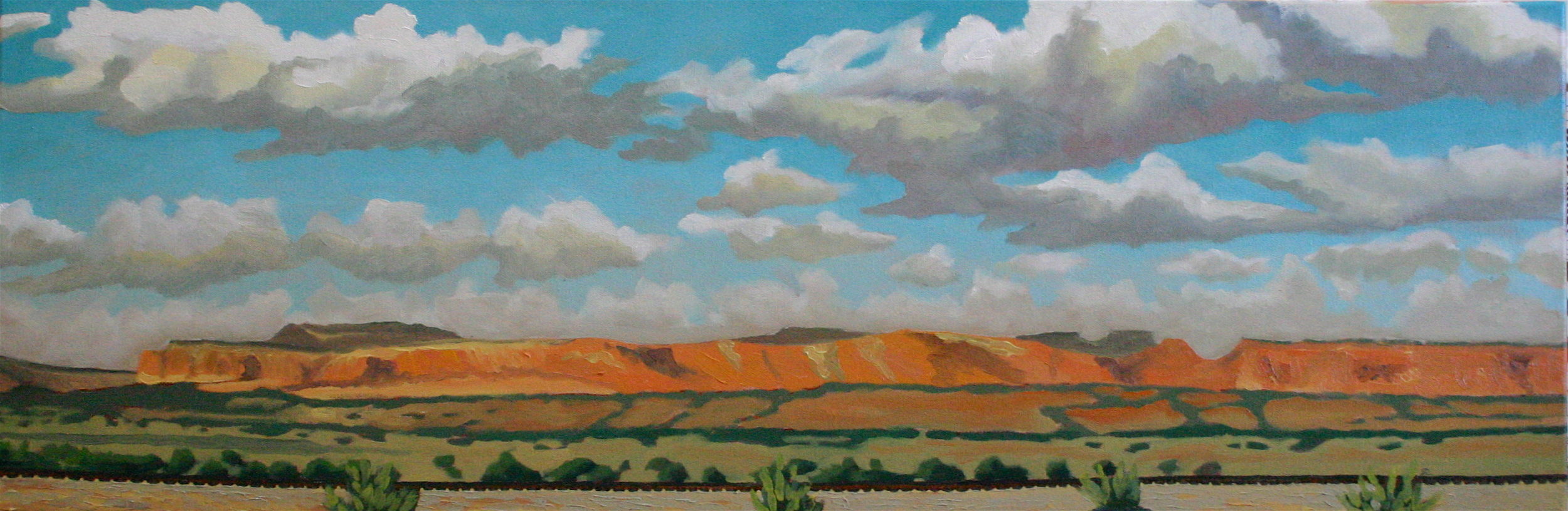 "New Mexico Monsoon" oil on canvas 12 x 36