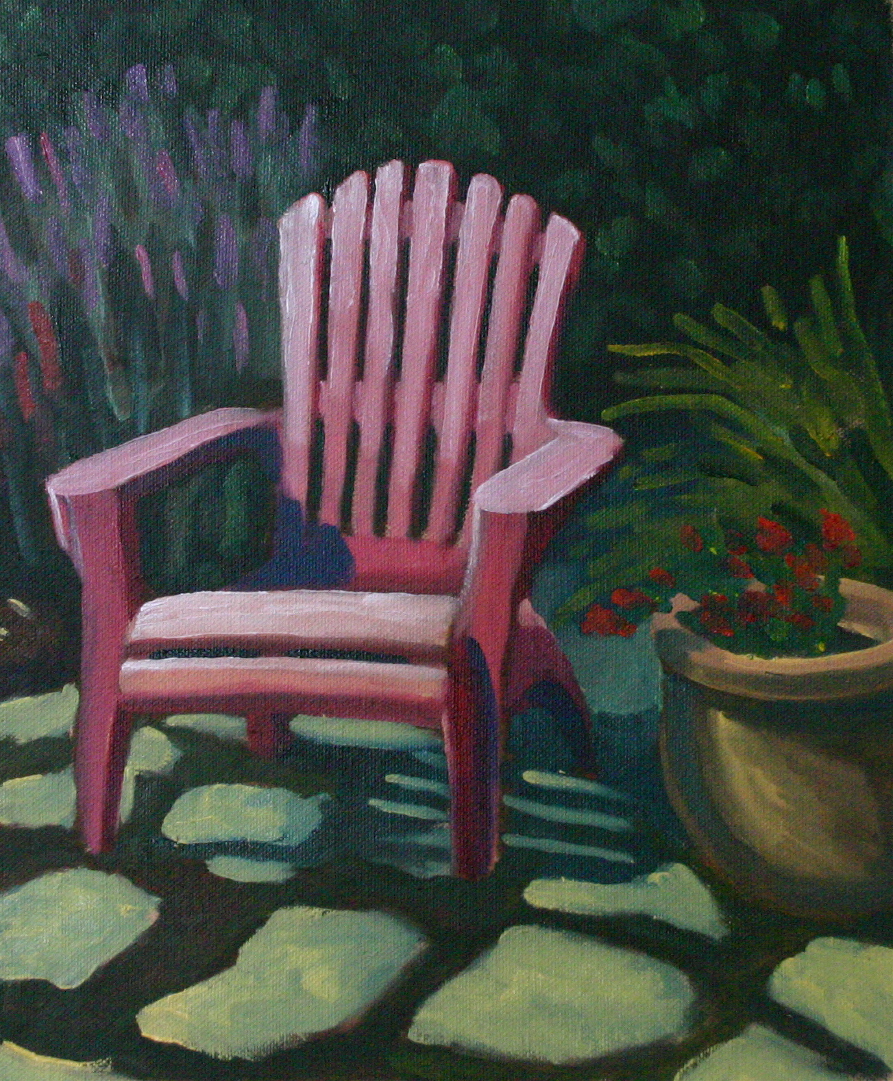 "Backyard Chair" oil on panel 10 x 12