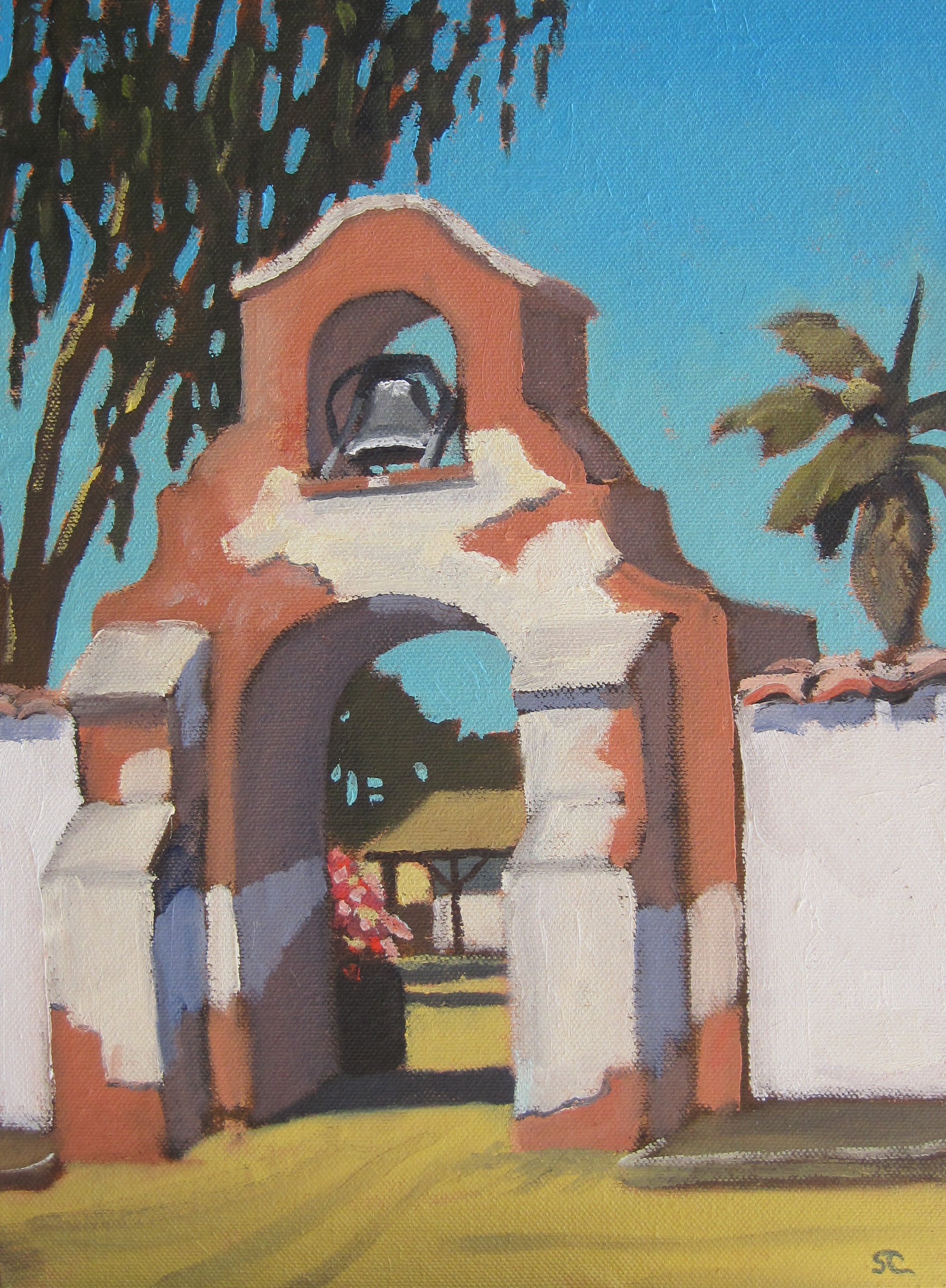 "Olivas Adobe Gate" oil on panel 10 x 12 sold