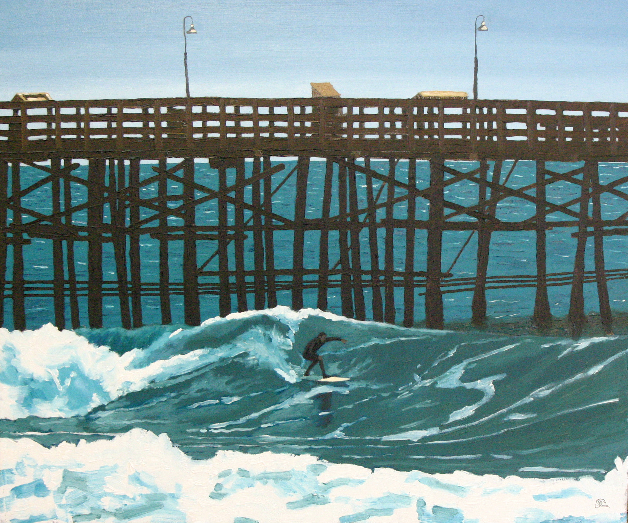 "Good Day at the Pier" oil on canvas 20 x 24 sold