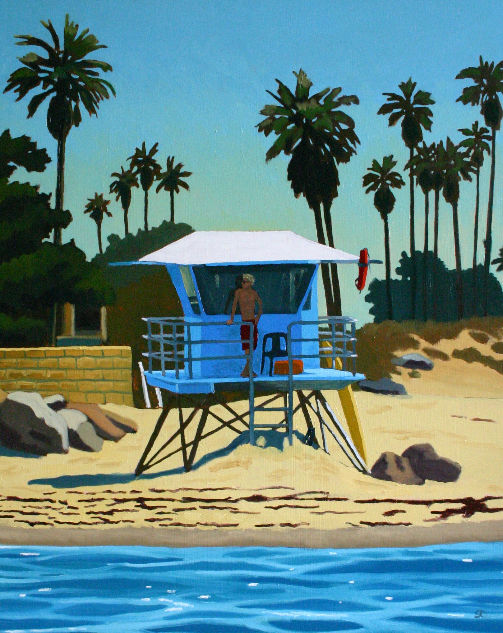 "Lifeguard GQ" oil on canvas 24 x 30 sold
