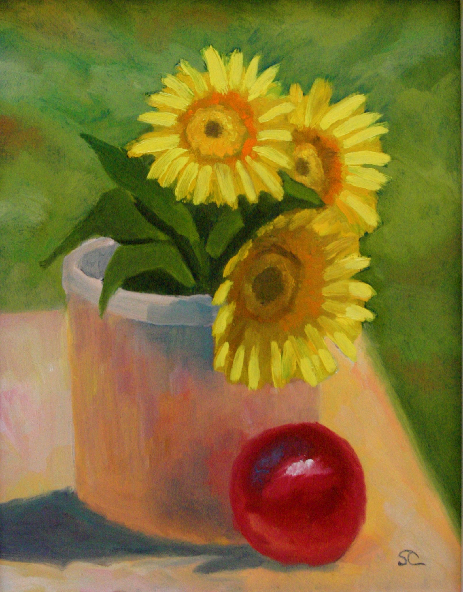"Sunflowers" oil on panel 12 x 16