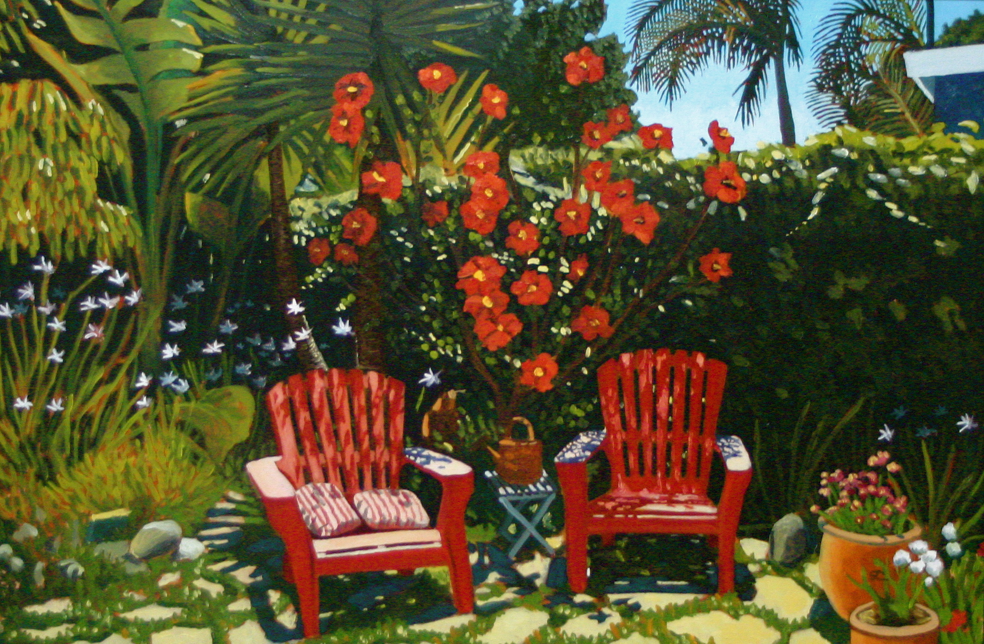 "Carol's Garden" oil on canvas 24 x 36 sold