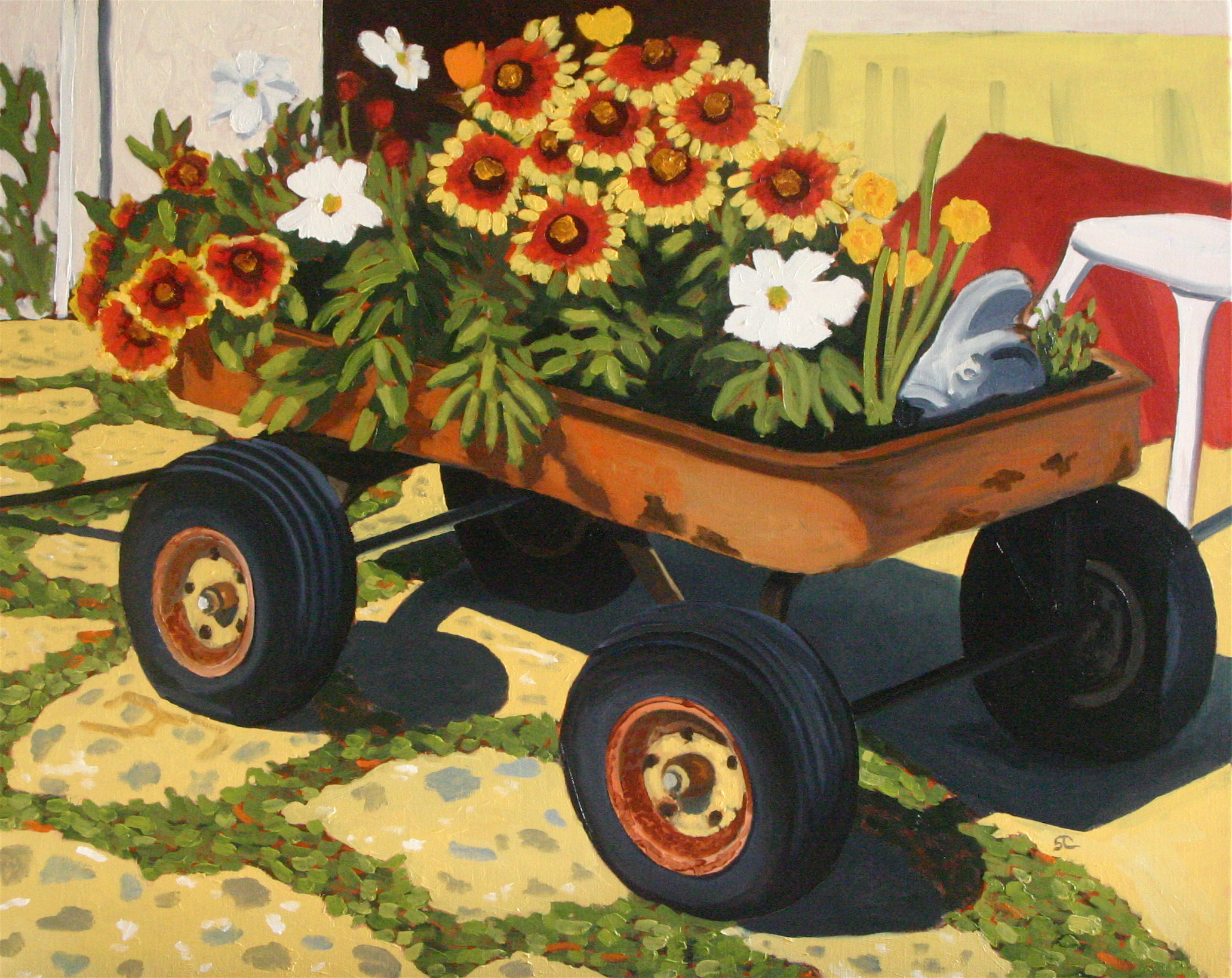 "Flowers and Rust, Too" oil on canvas 24 x 30