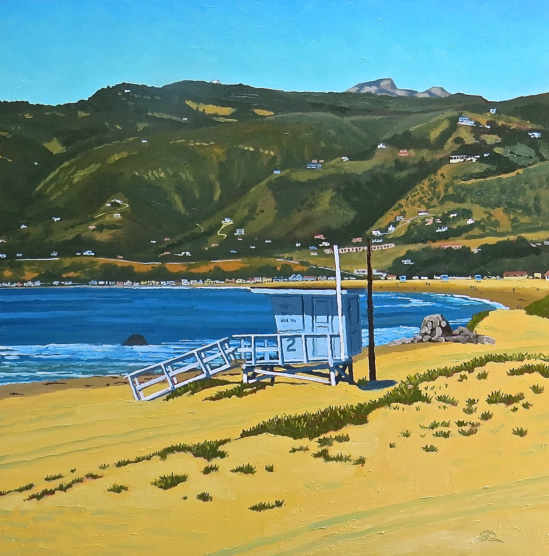 "Zuma Beach from Windward Road" oil on panel 24 x 24