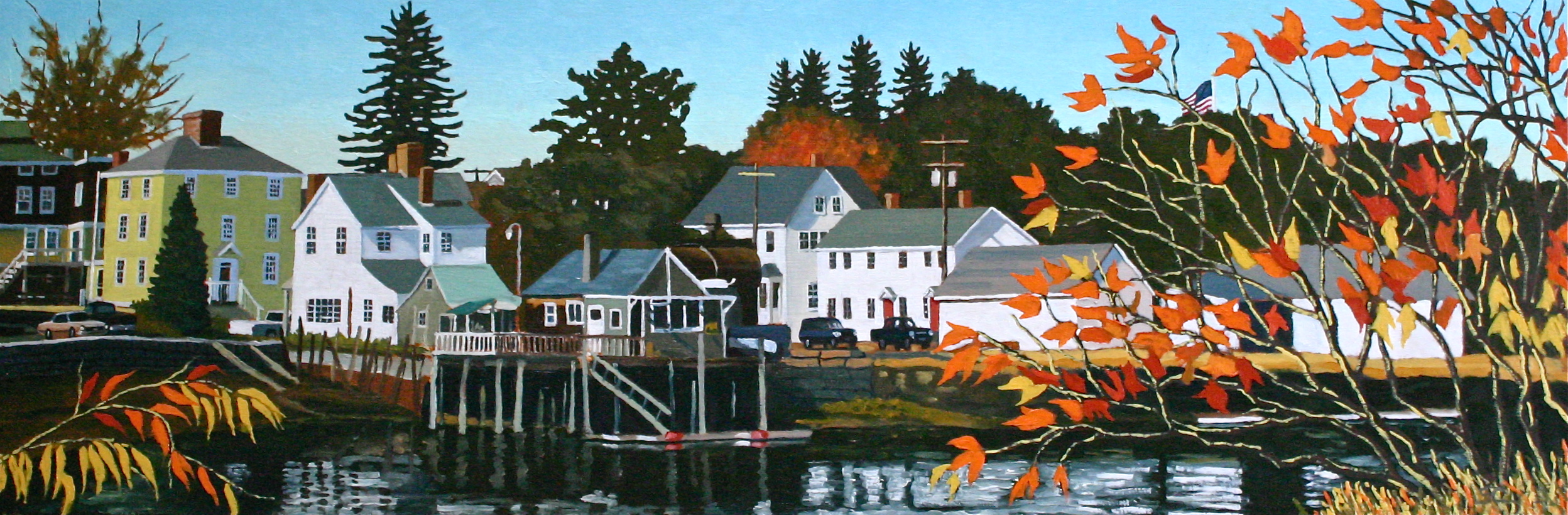 "Portsmouth Autumn" oil on panel 16 x 48  SOLD