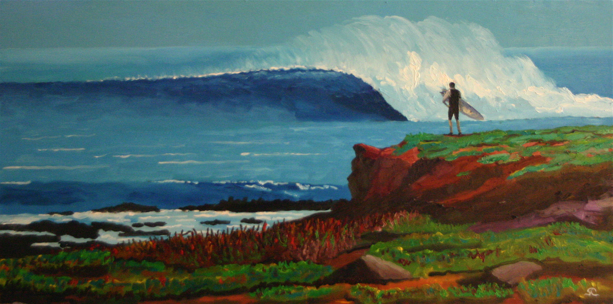 "Tom at Magdalena Bay" oil on canvas 15 x 30  sold