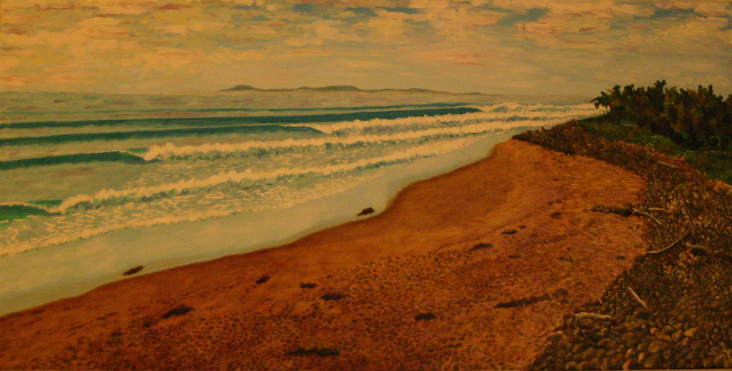 Rincon Low Tide   oil on canvas 24  x 48