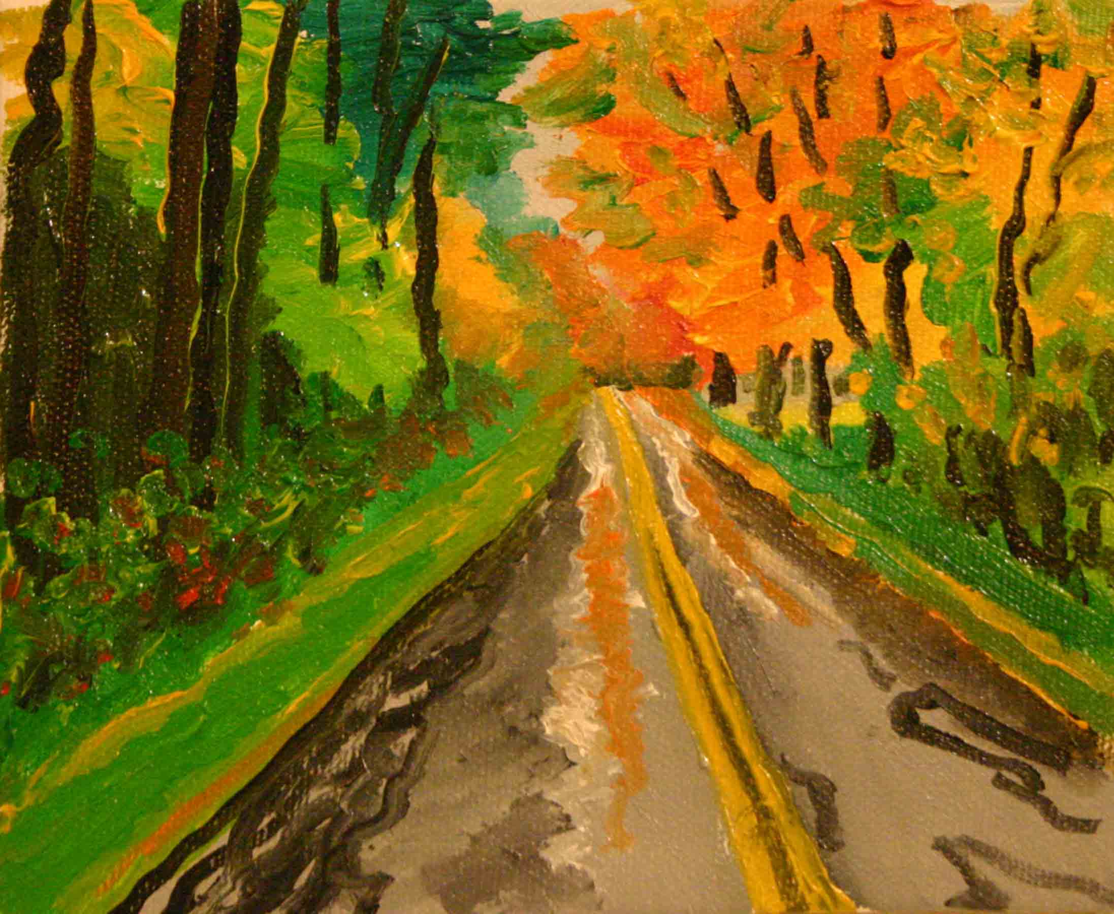 Back Road, Lee, Massachusetts  oil on canvas 5 x 6