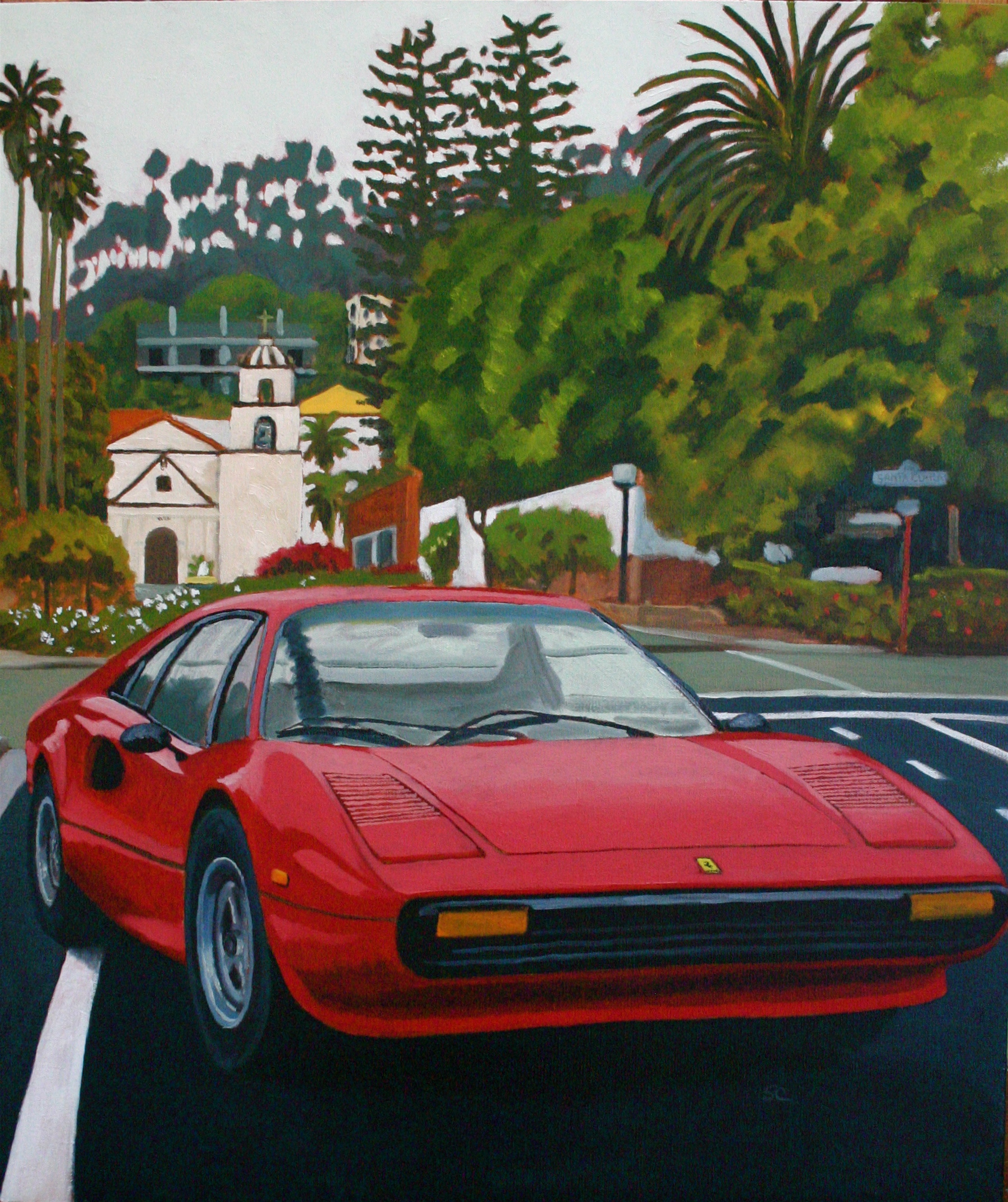 "Bill's Ferrari" oil on canvas 24 x 30 Erickson collection