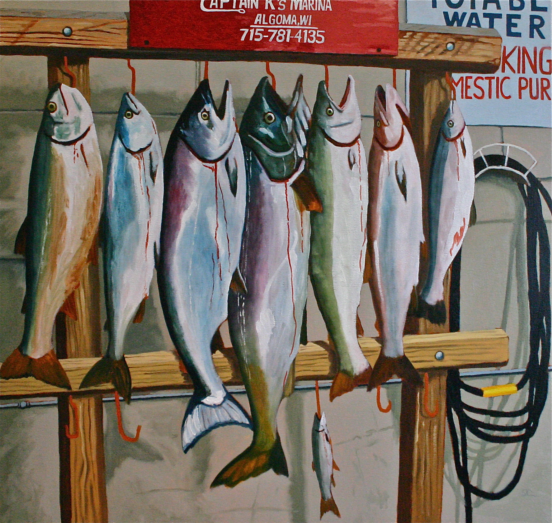 "Uncle's Fishes" oil on canvas 40 x 42   Dwyer family collection