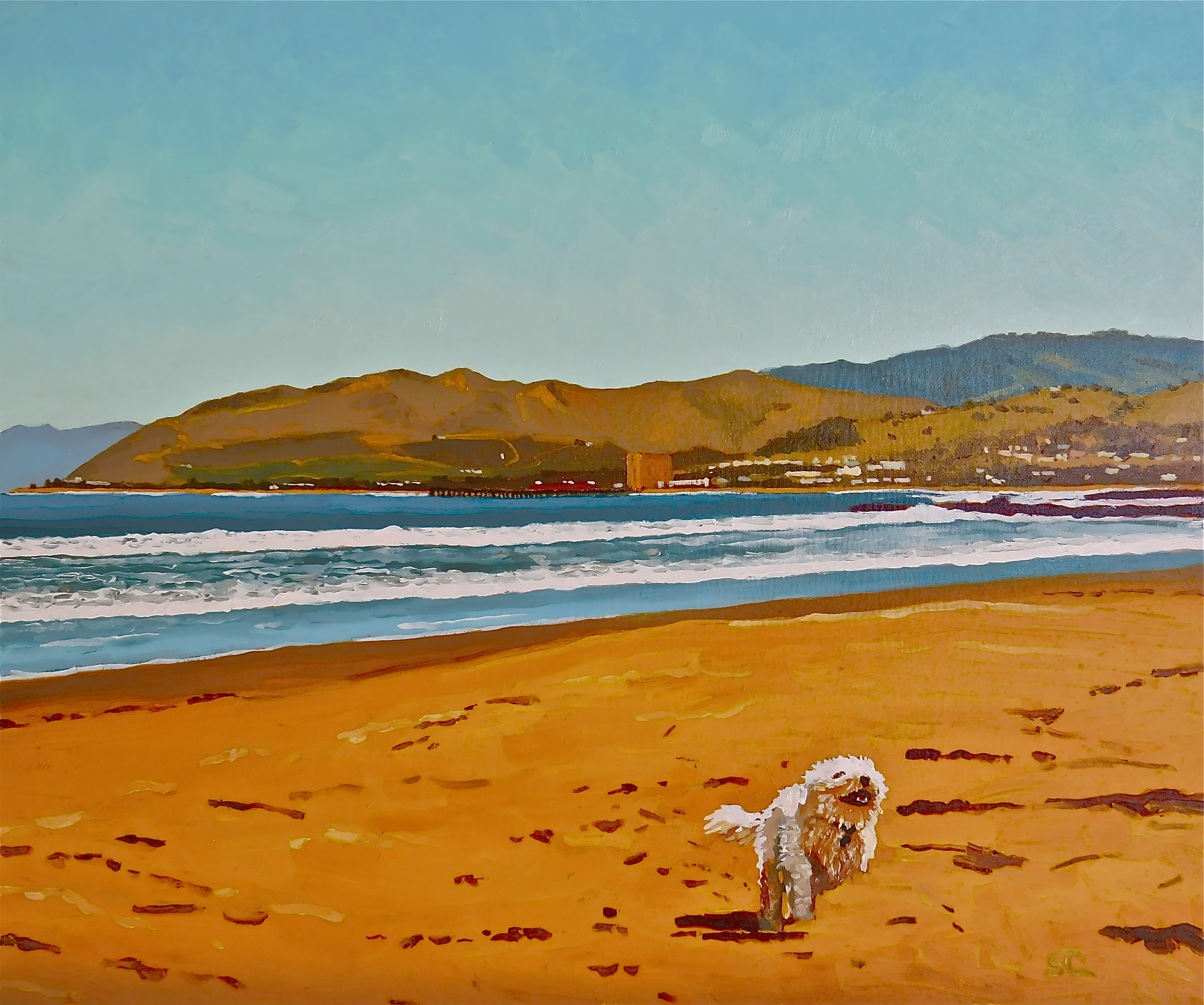 "Coco on the Beach" oil on panel 20 x 24   Piotrowski collection