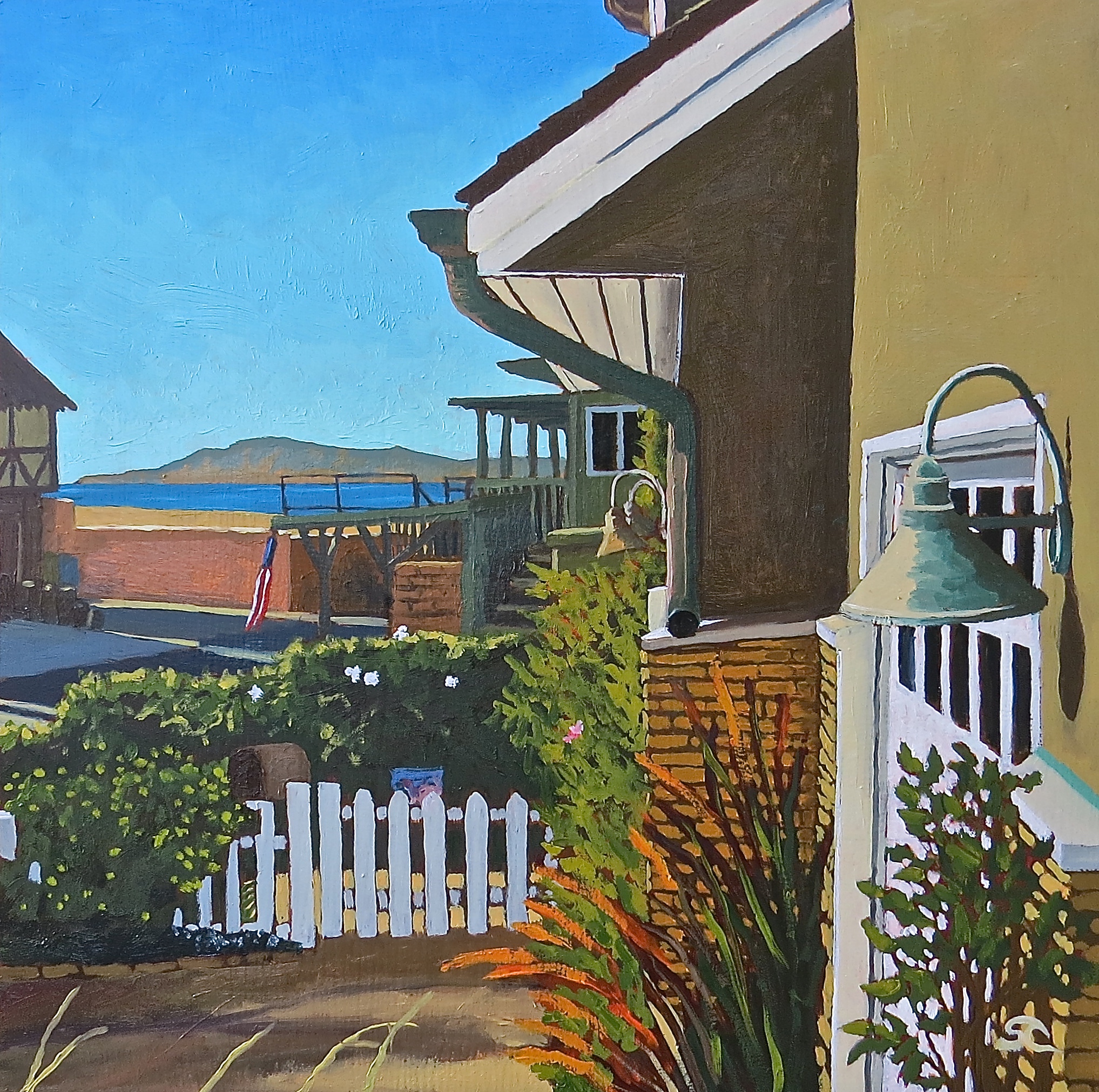 "On Brunswick Lane" oil on panel 16 x 16  Warren family collection