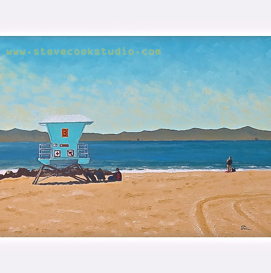 "Slow Day at Tower 3" oil on panel 18 x 24