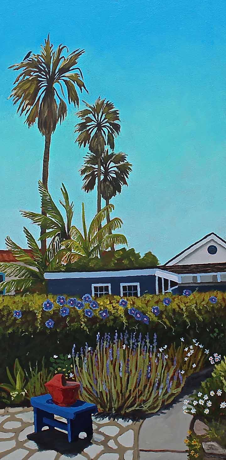 "Backyard Plein Air" oil on canvas 18 x 36